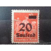 Германия 1923 Стандарт надпечатка 20 тыс. на 12 м*