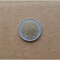 Италия, 2 евро 2005 г., Данте, старая карта Европы