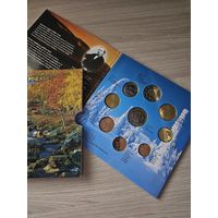 Финляндия 2003 год. 1, 2, 5, 10, 20, 50 евроцентов, 1, 2 евро. Официальный набор монет в буклете.