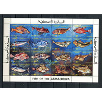 Ливия (Джамахирия) - 1983 - Рыбки - сцепка - [Mi. 1138-1153] - полная серия - 16 марок. MNH.  (LOT AB55)
