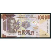 Гвинея 1000 франков 2017 г. P48b. Серия CR. UNC