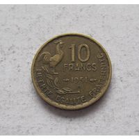 Франция 10 франков 1951 (В - Бомон-ле-Роже)  Четвертая Республика