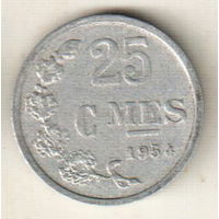 Люксембург 25 сантим 1954 2