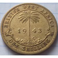 Британская Западная Африка 1 шиллинг, 1943       ( 1-7-2 )