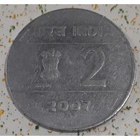 Индия 2 рупии, 2007 Крест (Отметка монетного двора:  - Хайдарабад) (14-10-3)