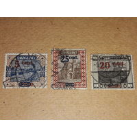 Германия Саар 1921 Стандарт. 3 марки с надпечатками