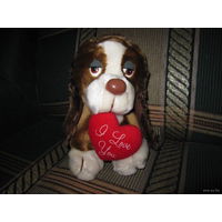 Мягкая игрушка от Russ Berrie!!! Персонаж Baxter Dog Puppy с валентинкой "I Love You"