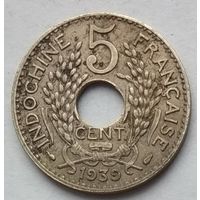 Индокитай Французский 5 центов 1939 г.