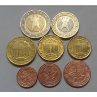 Полный ГОДОВОЙ набор евро монет Германия 2002 A (1, 2, 5, 10, 20, 50 евроцентов, 1, 2 евро)