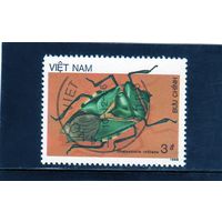 Вьетнам.Ми-1798.Зеленый жук (Chalcocoris rutilans) Серия: Насекомые.1987.