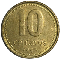Аргентина 10 сентаво, 1993