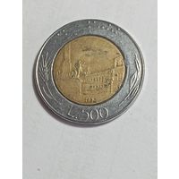 Италия 500 лир 1992 года .
