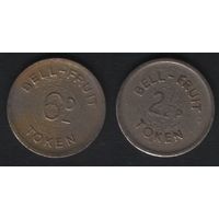 Bell-Fruit Token 6D -- Bell-Fruit Token 2 1/2p (белая) (18,65мм2,89гр) (f3