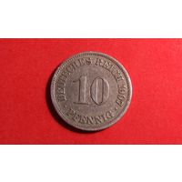 10 пфеннигов 1907 А. Германия.
