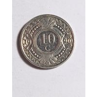 Антилы 10 центов 1990 года