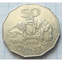Эсватини (Свазиленд) 50 центов, 1998     ( 7-8-2 )