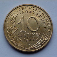 Франция 10 сантимов. 1988