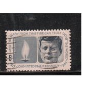 США-1964, (Мих.860) , гаш. , Личности , Кеннеди(одиночка),