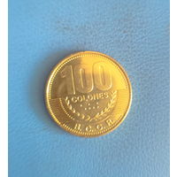 Коста Рика 100 колонов 2007 год состояние большая красивая монета