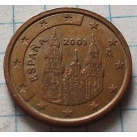 Испания 2 евроцента, 2001    ( 2-8-4 )