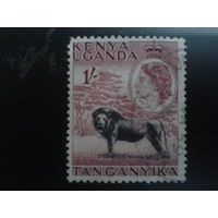 Кения Уганда Танганьика 1954 королева, лев