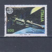 [616] Италия 1991. Космос.Европа.EUROPA. Гашеная марка.