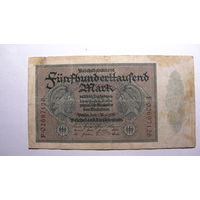 Германия Ro87d . 500000 марок ( 8 цифр в номере. Номер и серия имеются ТОЛЬКО на аверсе . Слева и справа)