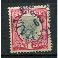 Швеция - 1891/1904 - Король Оскар II 1Kr - [Mi.49A] - 1 марка. Гашеная.  (Лот 89FQ)-T25P12