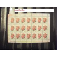 Беларусь лист 20 рублевой марки с заказом 43-2011 флора MNH **