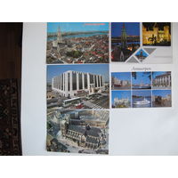 7 почтовых открыток, Бельгия (Брюссель, Антверпен, Ватерлоо), Люксембург (собор Нотр-Дам)