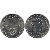 Германия - ГДР 10 марок, 1986 100 лет со дня рождения Эрнста Тельмана UNC