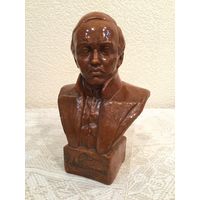 Статуэтка Бюст Лермонтов М.Ю., обливная керамика. СССР