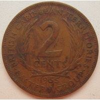 Карибские Острова (Восточные Карибы) 2 цента 1955 г. Цена за 1 шт.