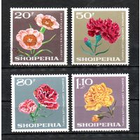 Цветы Албания 1968 год 4 марки