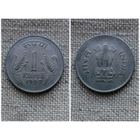 Индия 1 Рупия 1997 Отметка монетного двора - Мумбаи