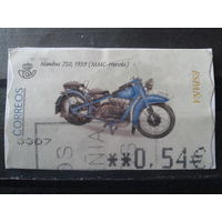 Испания 2002 Автоматная марка Мотоцикл 1939 г. 0,54 евро Михель-2,0 евро гаш