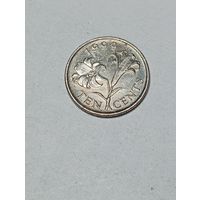 Бермуды 10 центов 1999 года .