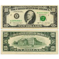 США. 10 долларов (образца 1990 года, B, Нью-Йорк, P486)