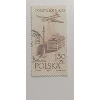 Польша 1957.  Самолет над городами и пейзажами