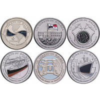 Панама набор 6 монет 2016 100 лет Панамскому каналу UNC