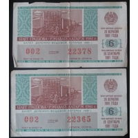 Билет денежно-вещевой лотереи 1981год