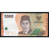 Индонезия 5000 рупий 2022 г. P164. Серия KAU. UNC