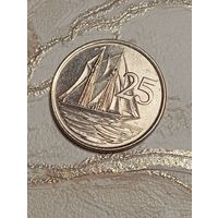 Каймановы острова 25 центов 1999 года .