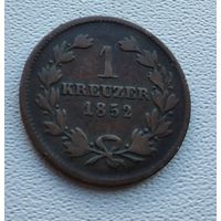 Баден 1 крейцер, 1852 7-7-16