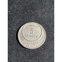 ТУНИС 5 франков 1954(состояние)