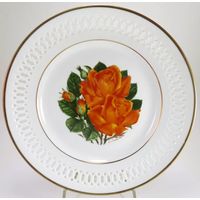 Фарфоровая тарелка серия Коллекция Двенадцать Роз Роза Тропикана Bing & Grondahl Дания