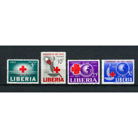 Либерия - 1963 - 100-летие основания Международного Красного Креста  - (на номинале 50 клей с отпечатками пальцев) - [Mi. 606-609] - полная серия - 4 марки. MNH.
