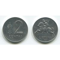 Литва. 2 цента (1991, aUNC)