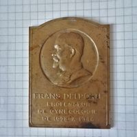 Настольная медаль плакетка Frans Delporte professeur de gynecologie de 1928-1946 Профессор  медицины гинекологии