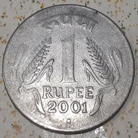 Индия 1 рупия, 2001 Ноида (8-6-8)